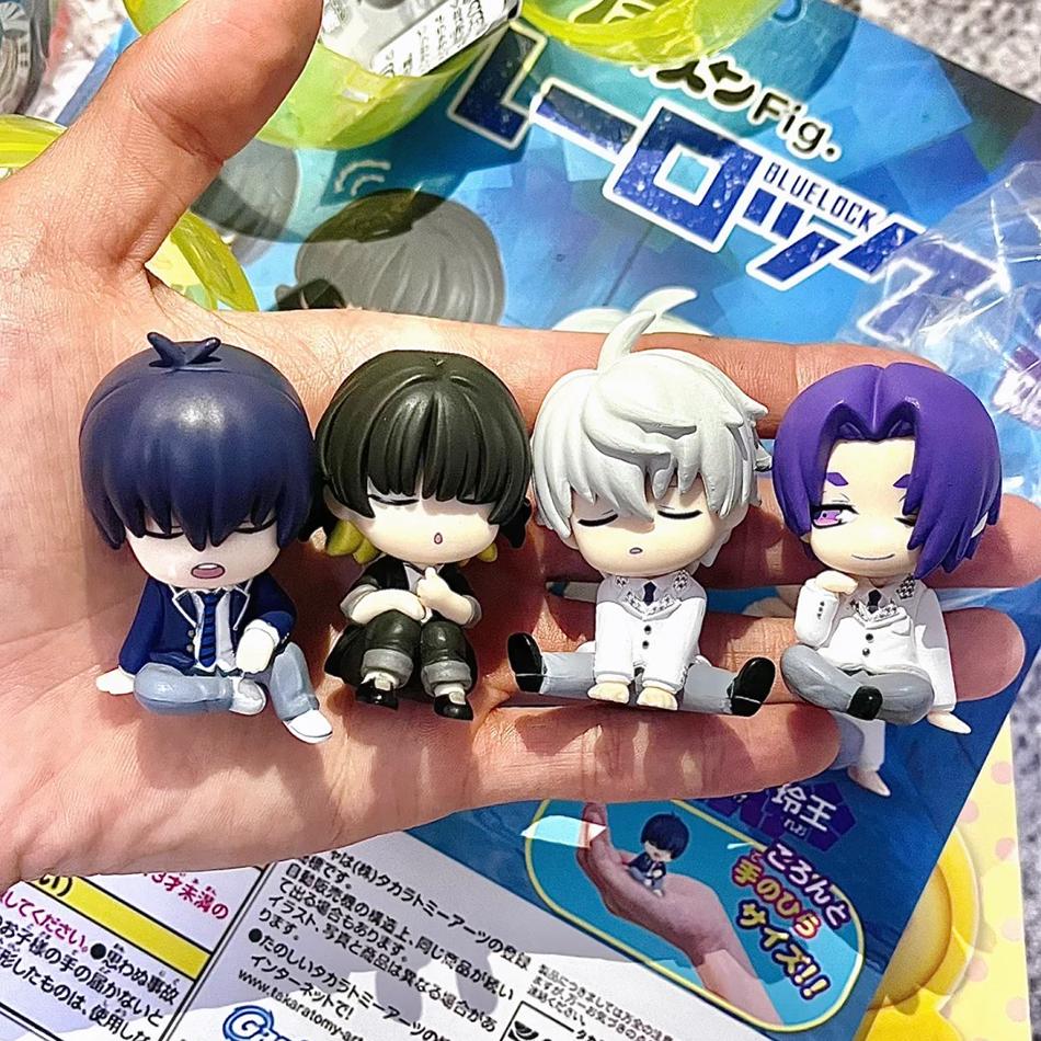 4pcs/set BLUE LOCK Isagi Yoichi Anime Figure Toys Sleeping Collection Animation Model Cute Version Doll Desktop Ornaments