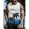 Men's Vacation Vest  Matching Gradient Vest Summer Fashion Casual Collar Men's Clothing Bodybuilding Fitness Vest