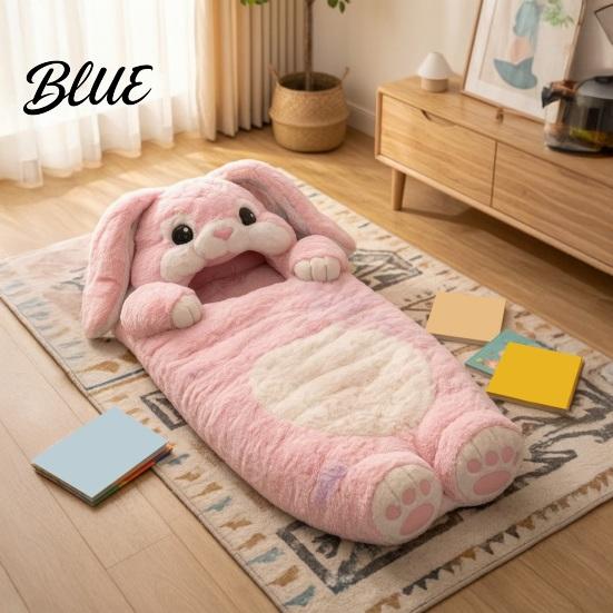 Indoor Outdoor Sleeping Bag Plush Rabbit Envelope Bag Lop-eared Bunny Slumber for Kids Portable Nap Mat Kids Animal Sack Home Travel Childhood