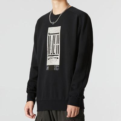 Sweatshirts Men's Black Crew Neck Moderate Regular HM2944