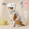 Lustiges Katzen-Skelett-Outfit Dinosaurier-Kostüm, Niedliche Halloween-Kleidung, Cooles Haustierkostüm für Herbst-Katzen Cosplay-Party, Foto-Requisiten