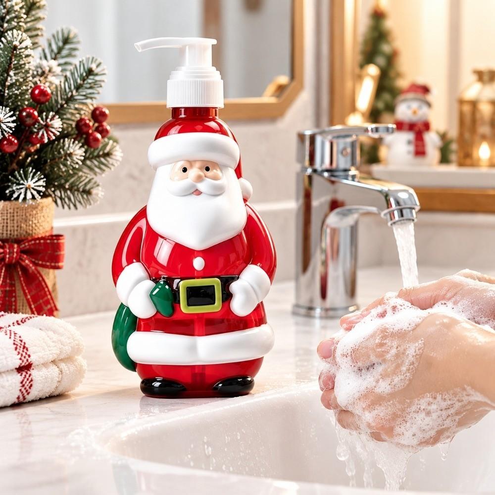 Santa Claus Lotion Dispenser Bottles Snowman Gel Hand Sanitizer Bottle Cosmetic Container Bathroom