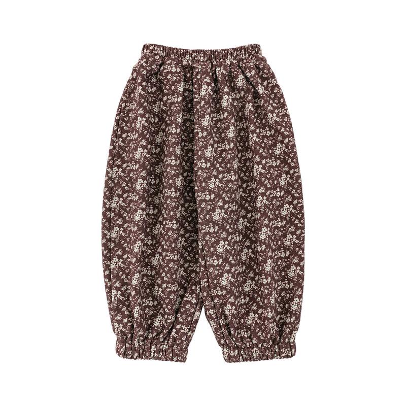 Girls  Fleece-Lined Floral Lantern Harem Pants 100cm