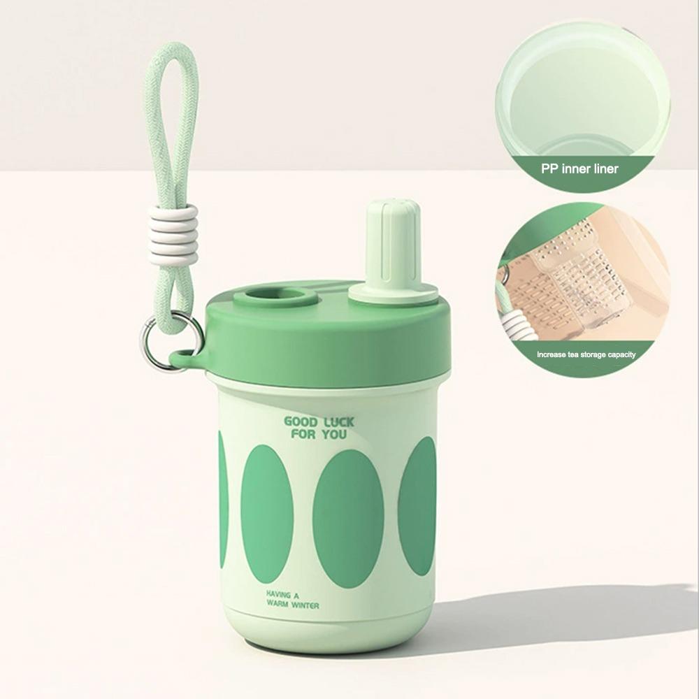 

With Straw Tea Teaky Drinking Cup 304 Stainless Steel/PP Accompanying Water Bottle Gifts Green PP Liner