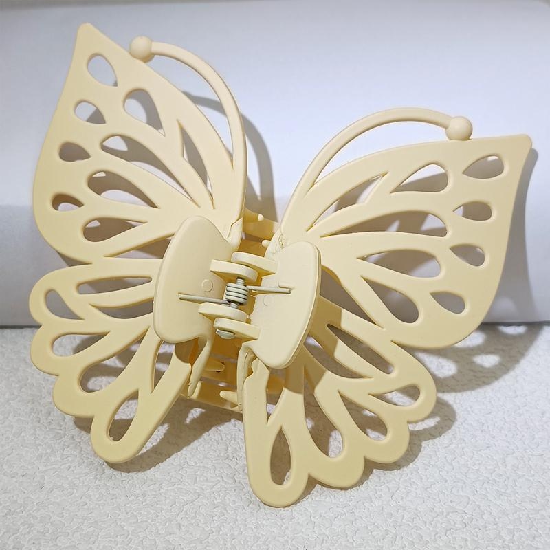 9cm Sweet Women Girl Young Fashion Gift Back Head Clip Hairpin Candy Color Single Layer Hollow Wing Antennae Butterfly Hair Claw
