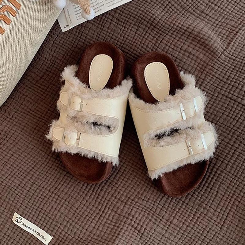 

Женская обувь на толстой подошве, пушистые туфли, носить 2024, новая осенне-зимняя повседневная модная обувь, плюшевые хлопковые тапочки на мягкой подошве 40 белый