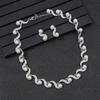 2026 Pearl Necklace Earrings Two-piece Set Women's Light Luxury Niche Versatile Sweater Chain Clavicle Chain Alloy
