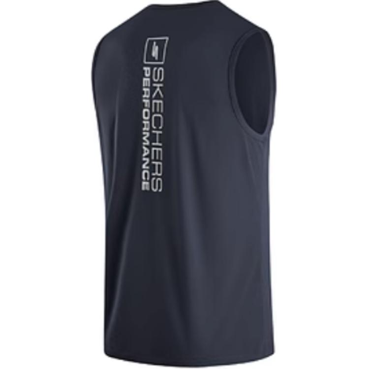 Skechers Round Neck Soft Breathable Sports Trend Knitted Sleeveless Vest Men Tops Odyssey-Gray P223M110-026R