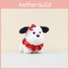 Dog Lovely Cartoon Keychain Plush Toy With Soft Fabric And Adorable Bow Detail