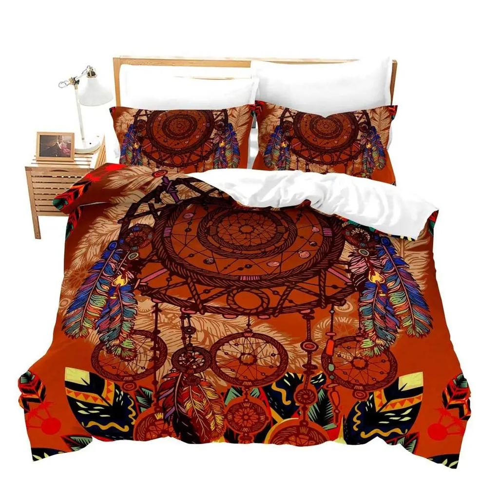 Comforter Cartoon Dreamcatcher Single King Feather Bedding Set Microfiber Bohemian Comforter For Girls Women Room