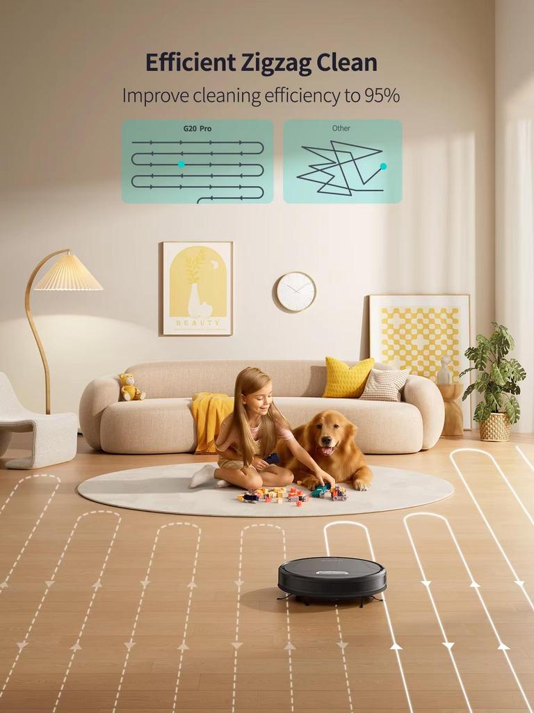 Honiture G20 Pro Robot Vacuum 4500Pa Suction Robot Vacuum Self-Charging Cleaner with App Remote Voice Control Sweeping Robot