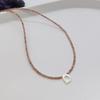 Elegant 2m Zircon Beaded Clavicle Chain: 26-Letter Deep Sea Shell Necklace for Women.
