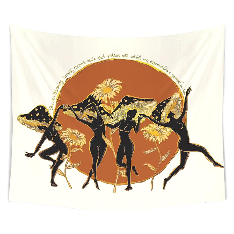 

Украшение дома психоделический гриб женский гобелен настенный психологическое искусство хиппи декоративный богемный гобелен 200X170CM