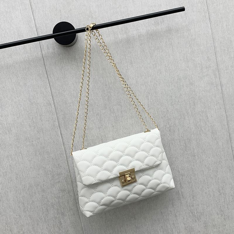 Fish Embroidered Messenger Bag Trendy Fashion Simple Lock Small Square Bag Women's Shoulder Bag