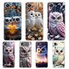 Transparent Phone Case for Redmi 14C 13C 10C 10 9 Note 13 12 11 K50 K40 Plus Pro 4G 5G Soft TPU Cover Cute Owl Pattern Funda Bag