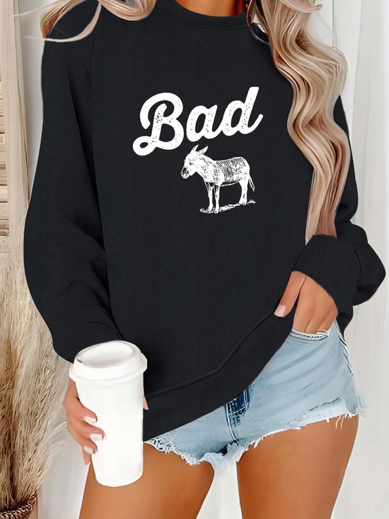 Women's Plus Velvet Printed Sweatshirt - Autumn/Winter Collection