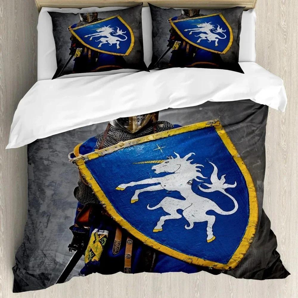 Medieval Heraldic Middle Ages Coat of Arms Bedding Set Bedroom Soft Modern Bedspreads Comefortable Duvet Cover Quilt Pillowcase
