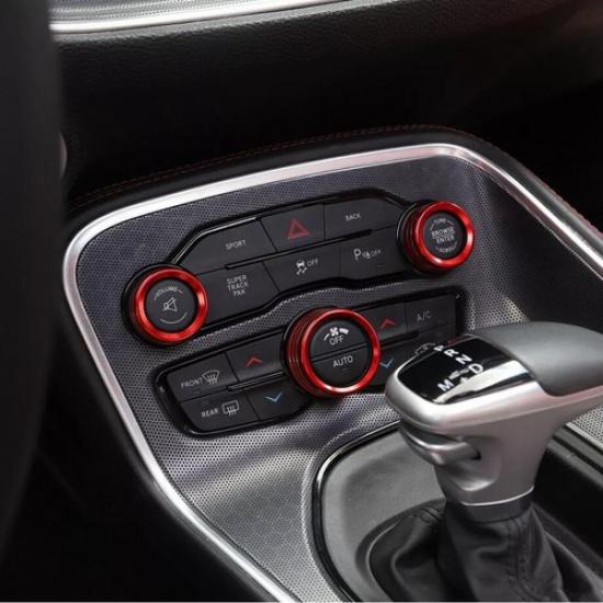 For 11- Chrysler 300/Charger Red Air Conditioner Switch Knob Trim Ring Cover