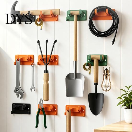Compact Tool Holder for Balcony Wall Mount Garage Organizer, Heavy Duty ABS Storage Bracket, Weather Waterproof Rack Outdoor Resistant Multi-Purpose