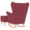 Rocking Chair with Footstool Burgundy Fabric