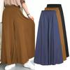 Women Plus Size Wide Leg Pants Solid Color Full Length Trousers Spring Autumn Ladies Fashion Band