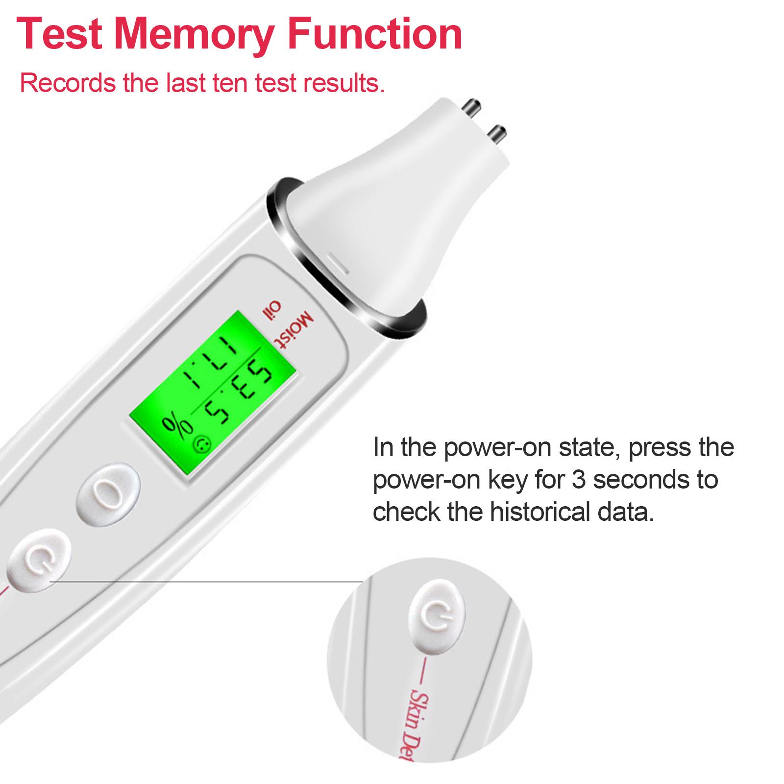 

Face Skin Tester Portable Digital Skin Analyzer Moisture Water Oil Monitor for Skin Care белый