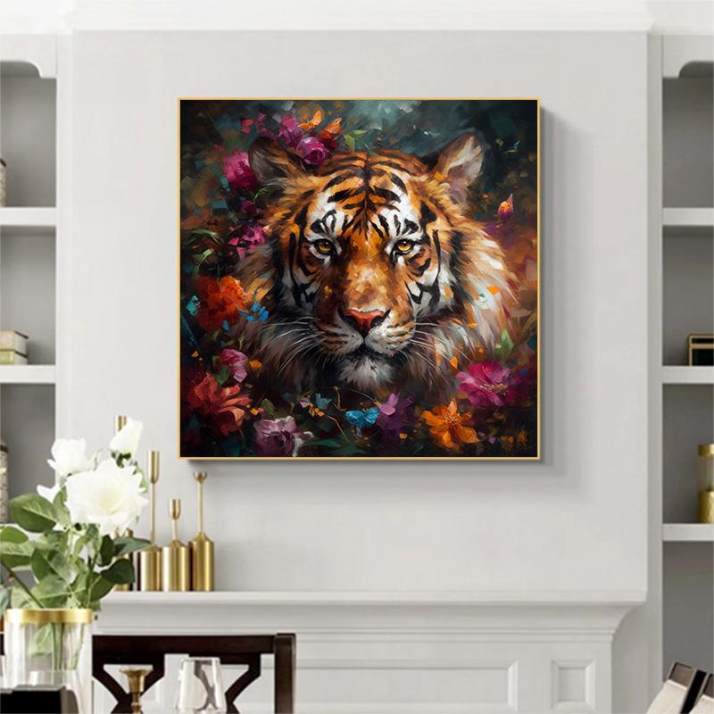 5d DIY Diamond Painting Cross Stitch Oil Painting Tiger Animals Diamond Embroidery Mosaic Full Round Drill Home Decor Arts