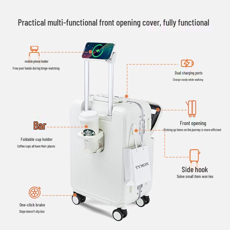 Tymon Business Carry-on Luggage with Phone Holder & Dual Charge Port