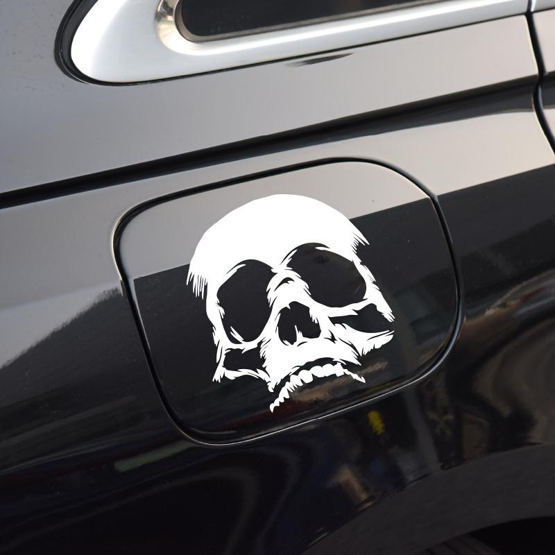 

1PC Waterproof Holographic Skull Vinyl Stickers in Red White Black for Car Motorcycle Helmet Decoration Durable Premium Fashion 13X12cm