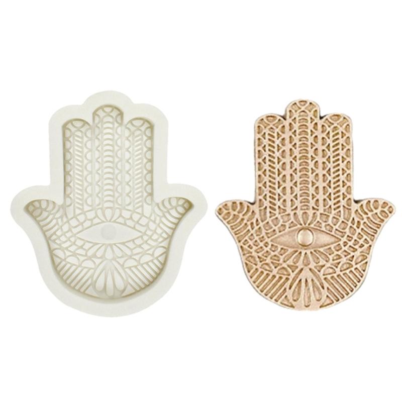 3D Fatima Hand Shaped Fondant Chocolate Mould Cake Topper Decorating Tools Epoxy Resin Silicone Mold Easy To Clean