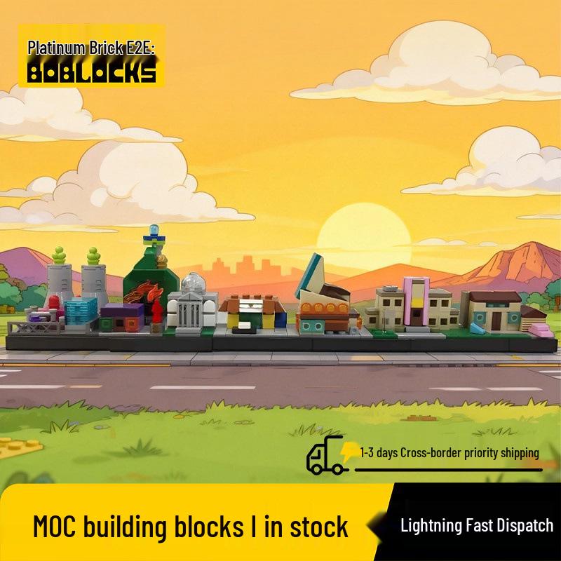 Симпсоны Спрингфилд Небоскребы Строительные Блоки Дисплей Украшение Springfield Skyline Building (369 pieces)