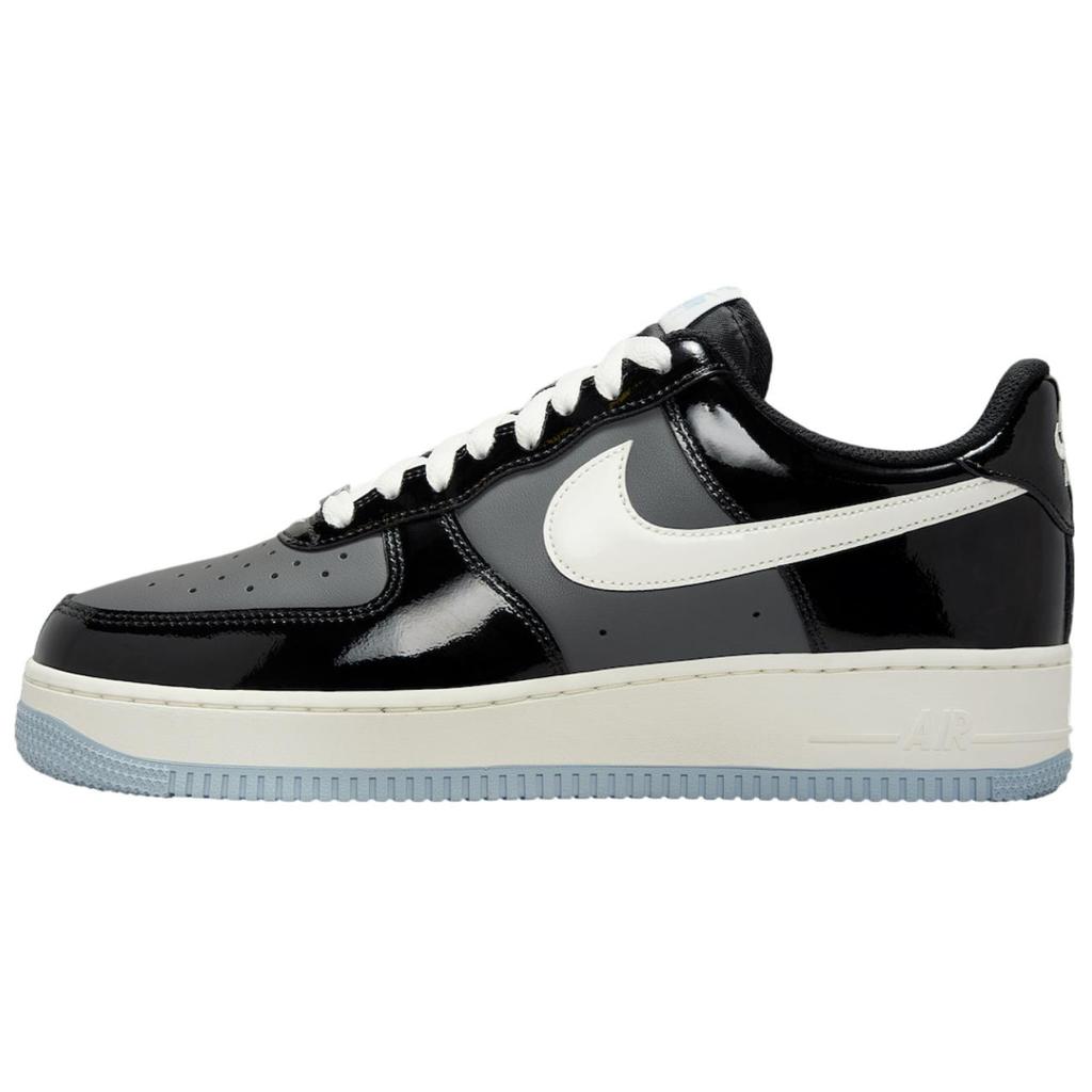 Nike Air Force 1 Low Black Iron Grey Patent Unisex Sneakers Armory-Blue Sail IB7676-001