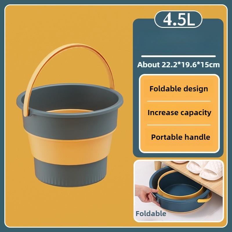 4.5/10L Portable Folding Bucket Multifunctional Thickened Silicone Bucket for Car Washing and Fishing Camping Folding Bucket
