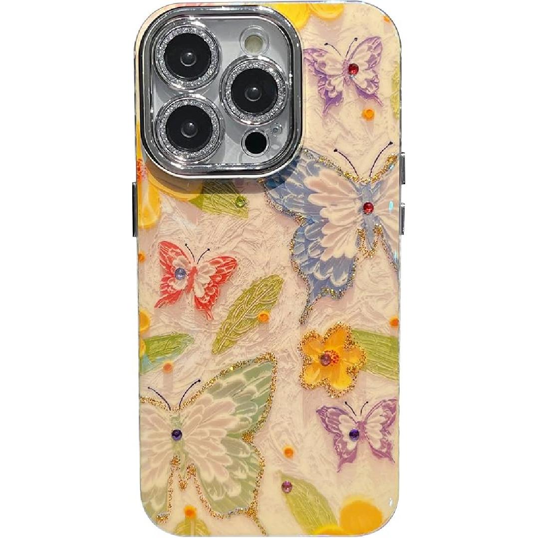 

Caseative для чехла iPhone 14 Pro, с жемчужным узором Бабочка , совместимый с чехлом для iPhone (Синий, iPhone 14 Pro) зелёный