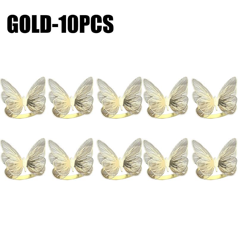 Hollow Butterfly Napkin Ring Metal Buckle Simple Nordic Style DIY Dinner Table Ornament For Wedding Dinner Party Celebration