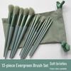 Evergreen 13-Piece Makeup Brush Set: Soft Bristle Blush & Eyeshadow Brushes