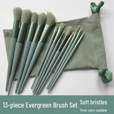 Evergreen 13-teiliges Make-up Pinselset: Weiche Borsten Rouge- & Lidschattenpinsel