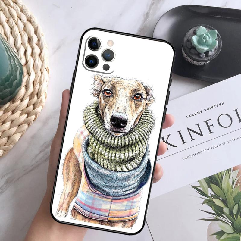 

Galgo Greyhound Dog Phone Case For iPhone 16 Pro 11 12 13 14 15 Pro Max Mini XS X XR 7 8 16 Plus Cover Coque iPhone 13 mini