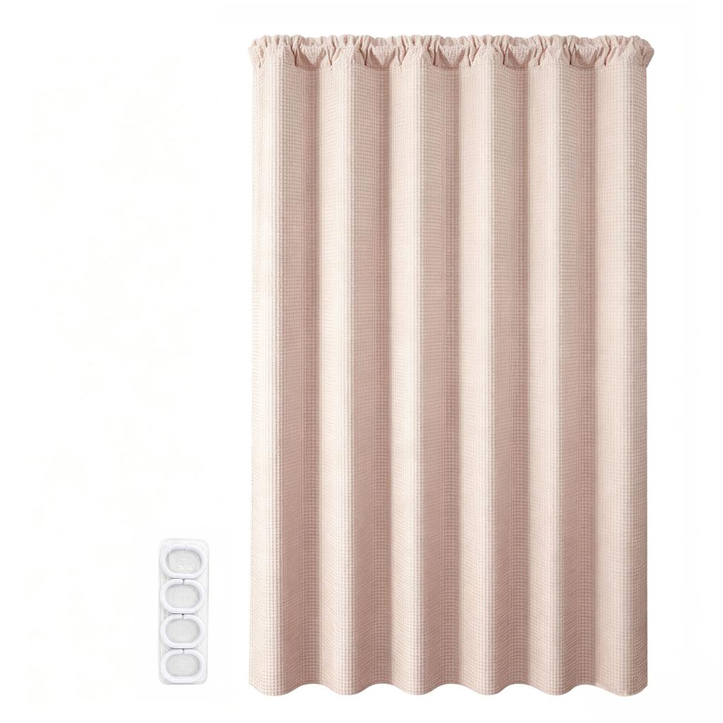 Shower Curtain with 12 Plastic Hooks, 180 cm, for Bathroom and Window