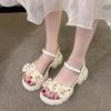 Flower Women Sandals Dress High Heels Shoes Platform Shoes Woman Casual Pumps 2025 Trend Summer Beach Cozy Zapatos Mujer