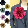 20Cm New Personalized Exaggerated Satin Large Flower Brooch Colorful Fabric Rose Chest Flower Pin Versatile For Women