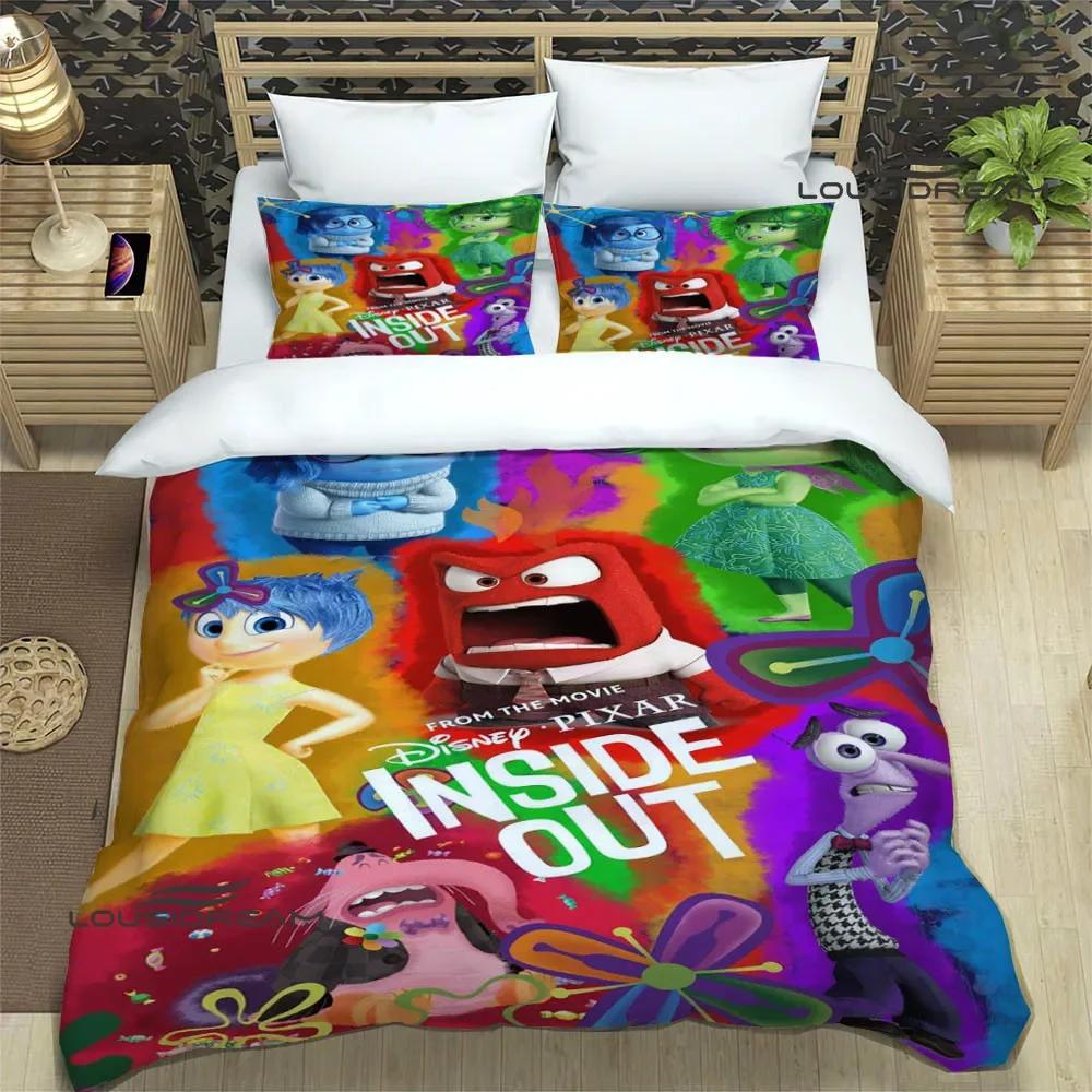 Cartoon Print Inside Out Bedding Sets Pillowcase Children Duvet Cover Bed Comforter Set Bedding Set Luxury Birthday Gift