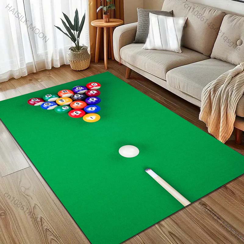 HD Snookered Billiard Balls Print Carpet for Living Room Bedroom Sofa Doormat Decor Sofa Table Area Rug Non-slip Floor Mat