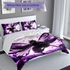 3pcs Demon Slayer Shinobu Kocho pattern bedding set duvet cover set includes duvet cover &pillowcases, perfect all season bedroom decoration & gift