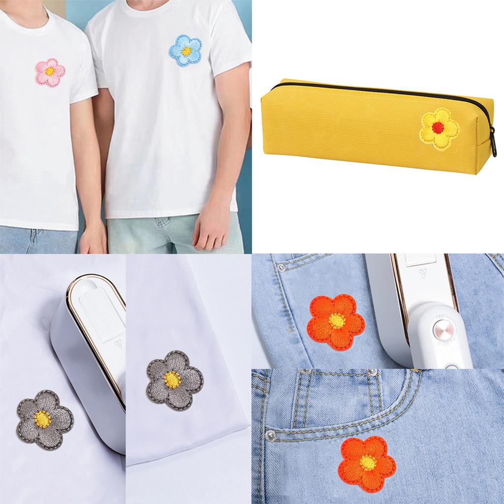 10Pcs Mini Flower Appliques Colorful Embroidery Cloth Patches Sticker DIY Crafts Clothing Headwear Dress Bags Sewing Accessories