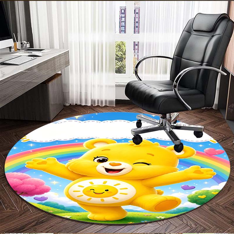 Care Bears Print Round Rug, Washable Floor Carpet, For Entryway Dorm Laundry Room Office Study, Home Decor Birthday Christmas Gift