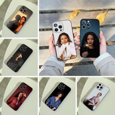 Music -legend-Rihanna Phone Case For iPhone 17,16,15,14,13,12,11 Pro Max,16/15/14Plus,XS Soft Black Cover