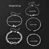 5Pcs Vintage Elegant Heart Butterfly Bracelets For Women Silver Color Rose Infinity Crystal Bracelets Sets Fashion Jewelry Gift