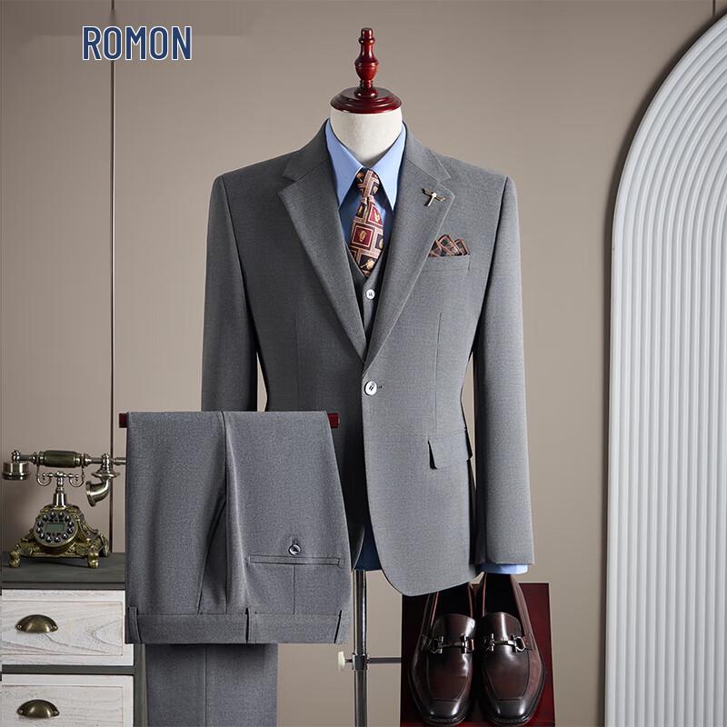 Romon Men's 3-Piece Slim Fit Business Suit Set