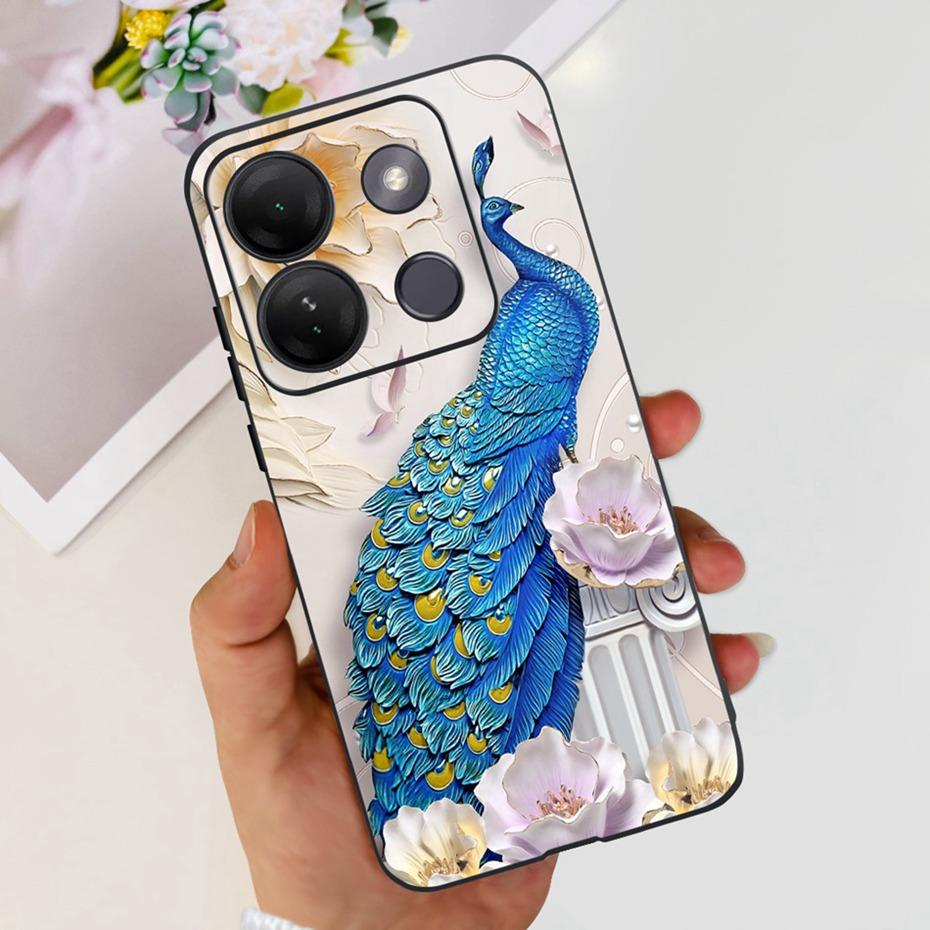 Case For Infinix Smart 7 HD Cute Flower Cat Pattern Soft Silicon TPU Phone Bumper For Infinix Smart 7HD X6516 Back Cover
